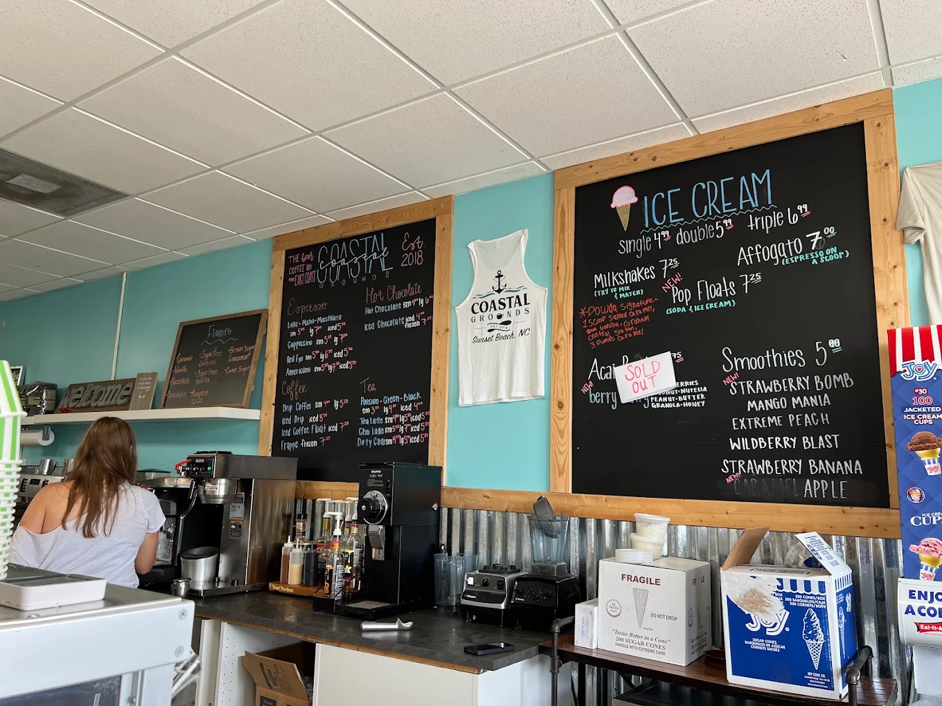 Inside Coastal Grounds Coffee